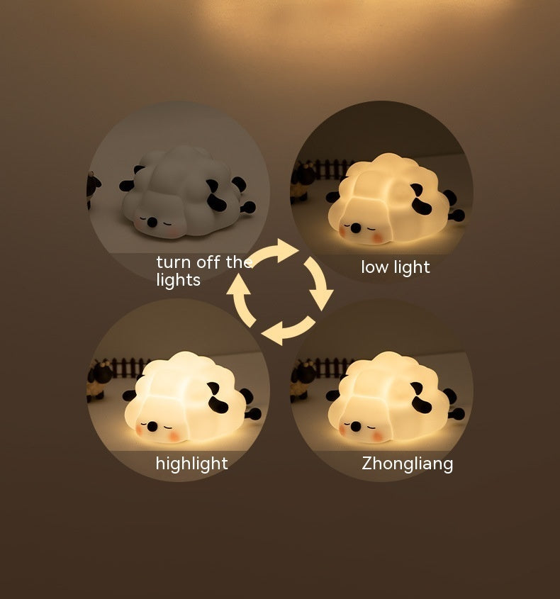 Cute Silicone Night Lights Sheep Cartoon Bedroom Lamp For Children&